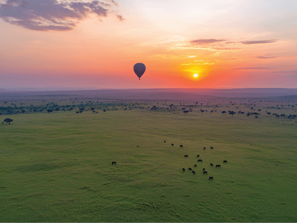 Kenyan landscape at golden hour