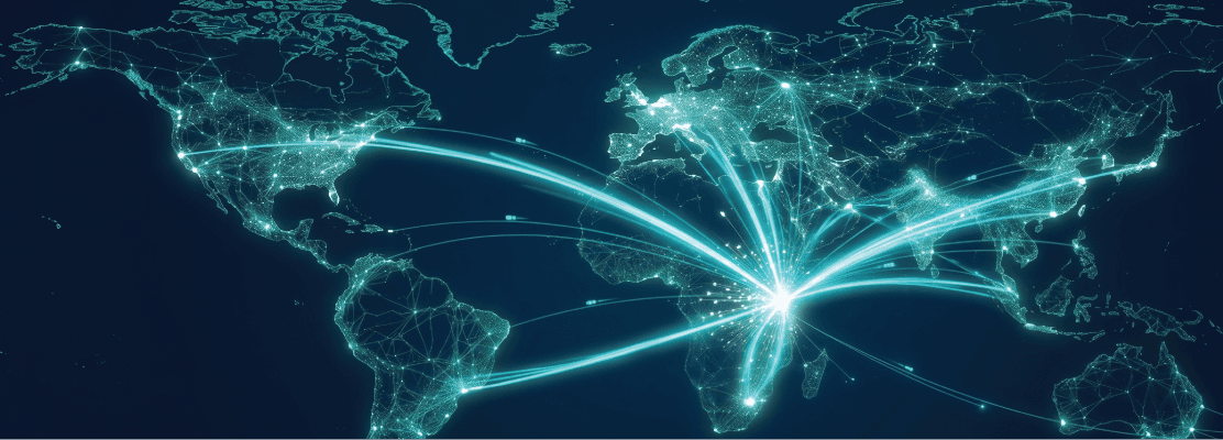 Digital network visualization representing fibre optics