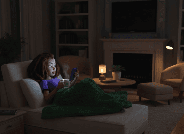 Student studying online