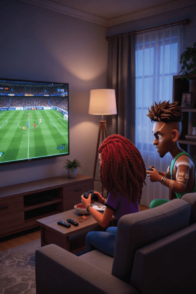 Kenyan family streaming at home