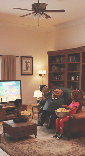 Kenyan family online at home