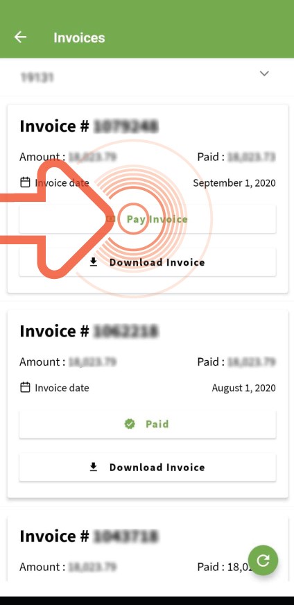 Click Pay Invoice for outstanding bills